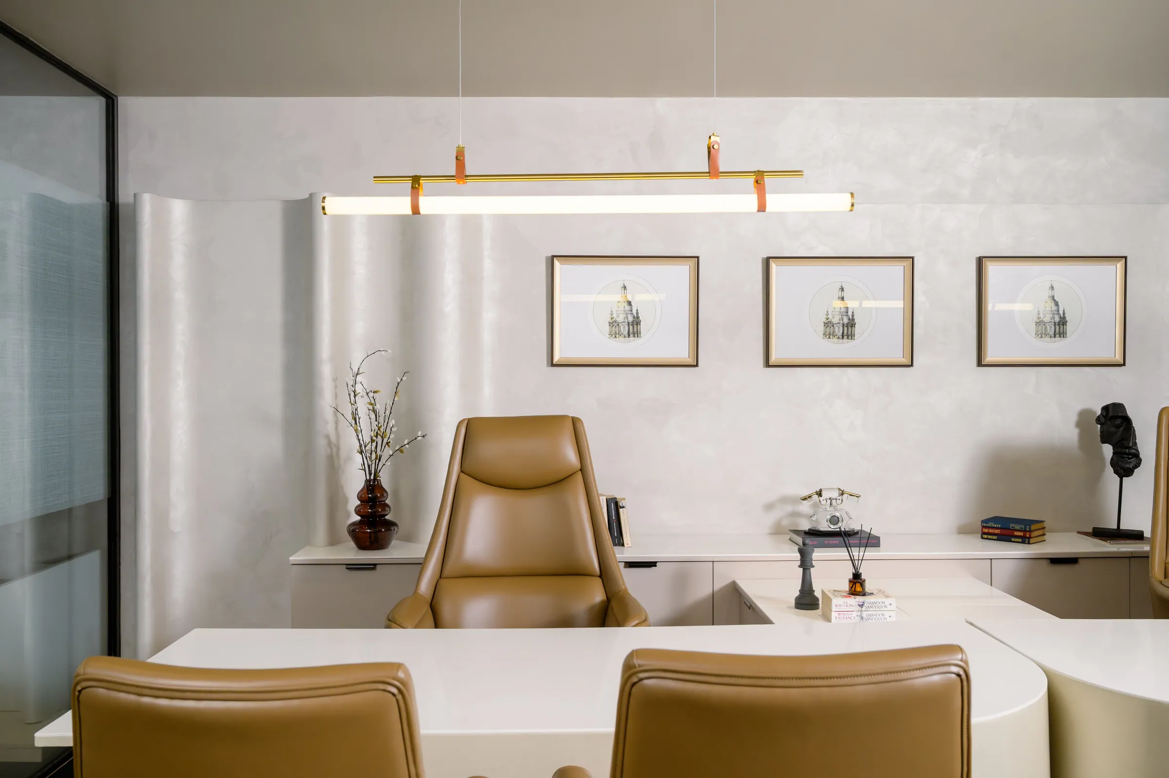 Bright, modern office meeting room